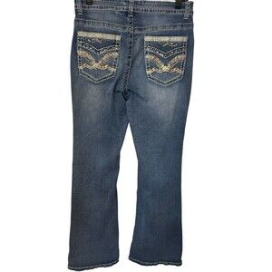 Legend Womens Denim Size 13 Beaded Rhinestone High Rise Flare Blue Jeans